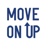 Move-OnUp logo blue text on white background