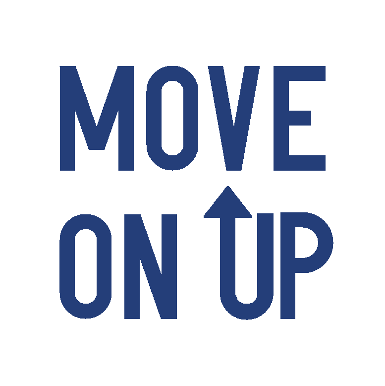 Move-OnUp logo blue text on white background